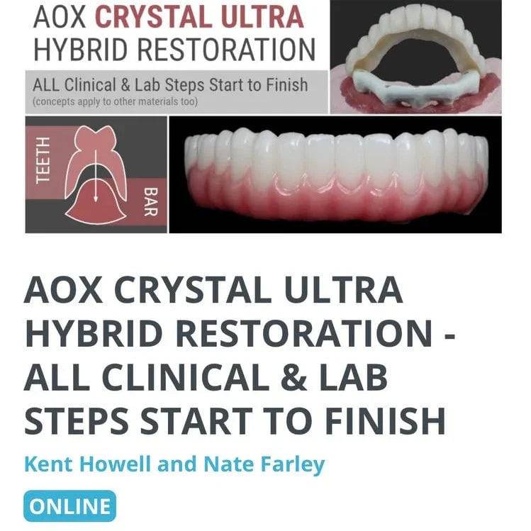 AOX Crystal Ultra Hybrid Restoration – ALL Clinical & Lab Steps Start to Finish - Dental Courses | كورسات طب اسنان